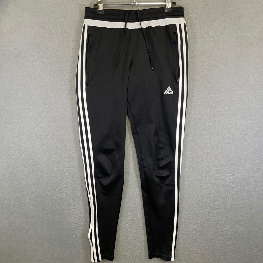 Adidas Track Pants Mens Small Black Excellent Climacool Tiro 15 M64030 Stripes